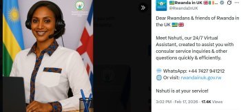 Rwanda Embassy in UK Launches 24/7 Digital Assistant ‘Nshuti'